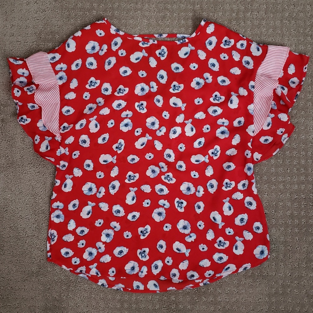 Floral and striped top